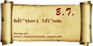 Báthori Tünde névjegykártya