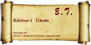 Báthori Tünde névjegykártya